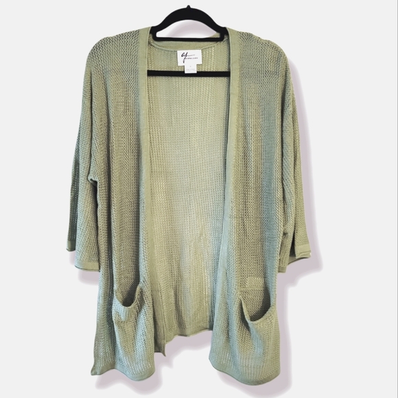 Fern Green Open Knit Artsy Boho Spring Light Cardigan Duster NWT, Various - Picture 8 of 8